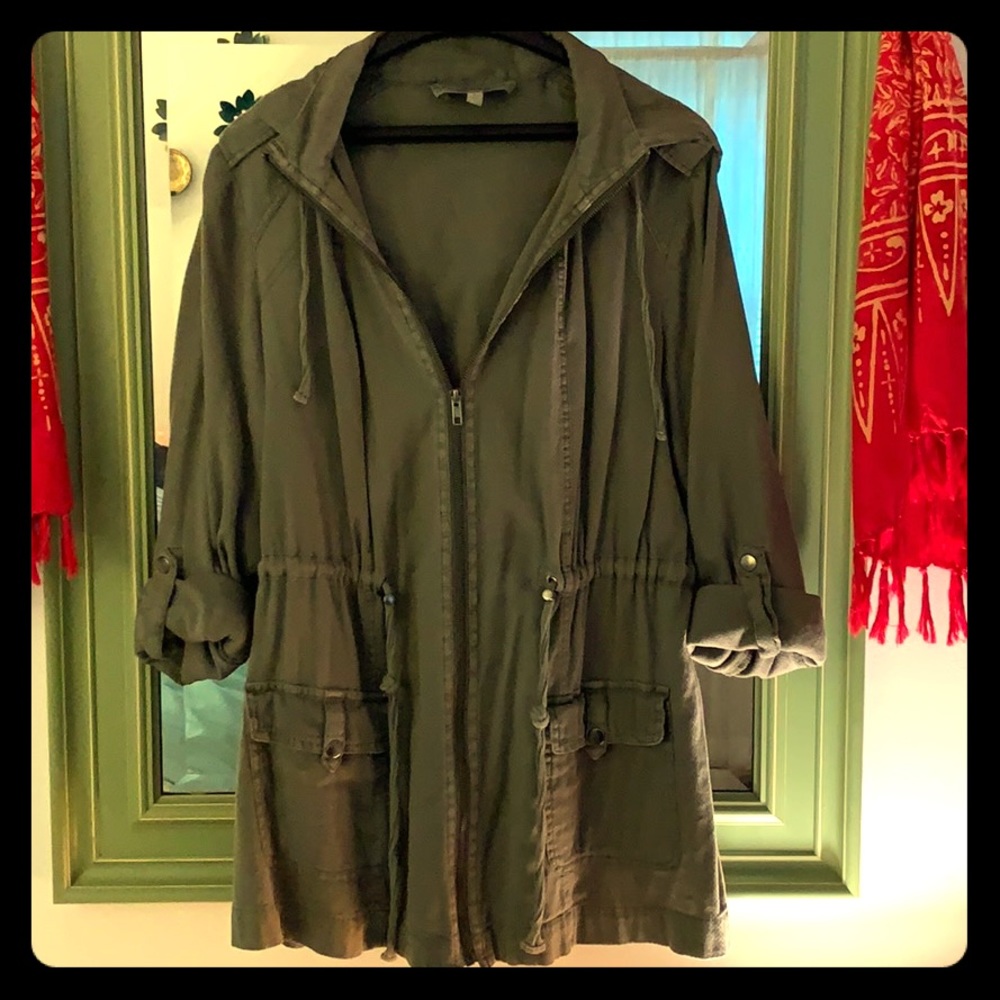 Textured Hooded Anorak Jacket